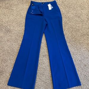 NWT Express Editor High Rise Flare Pants - 4R - Cobalt Blue
